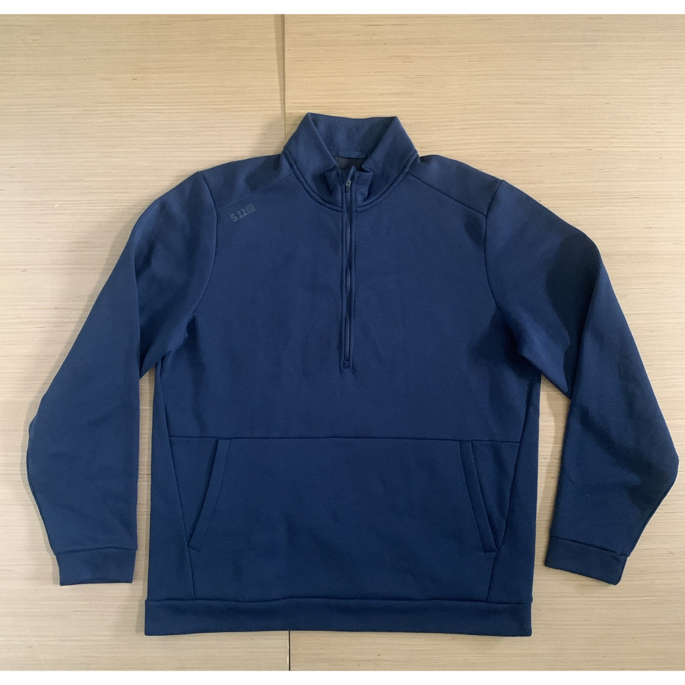 5.11 Tactical PT-R Arrive Men's Size XL 1/4 Zip Fleece Pullover Blue Sweater